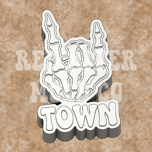 H Town Skeleton hand Silicone Freshie Mold - Red River Mold Co
