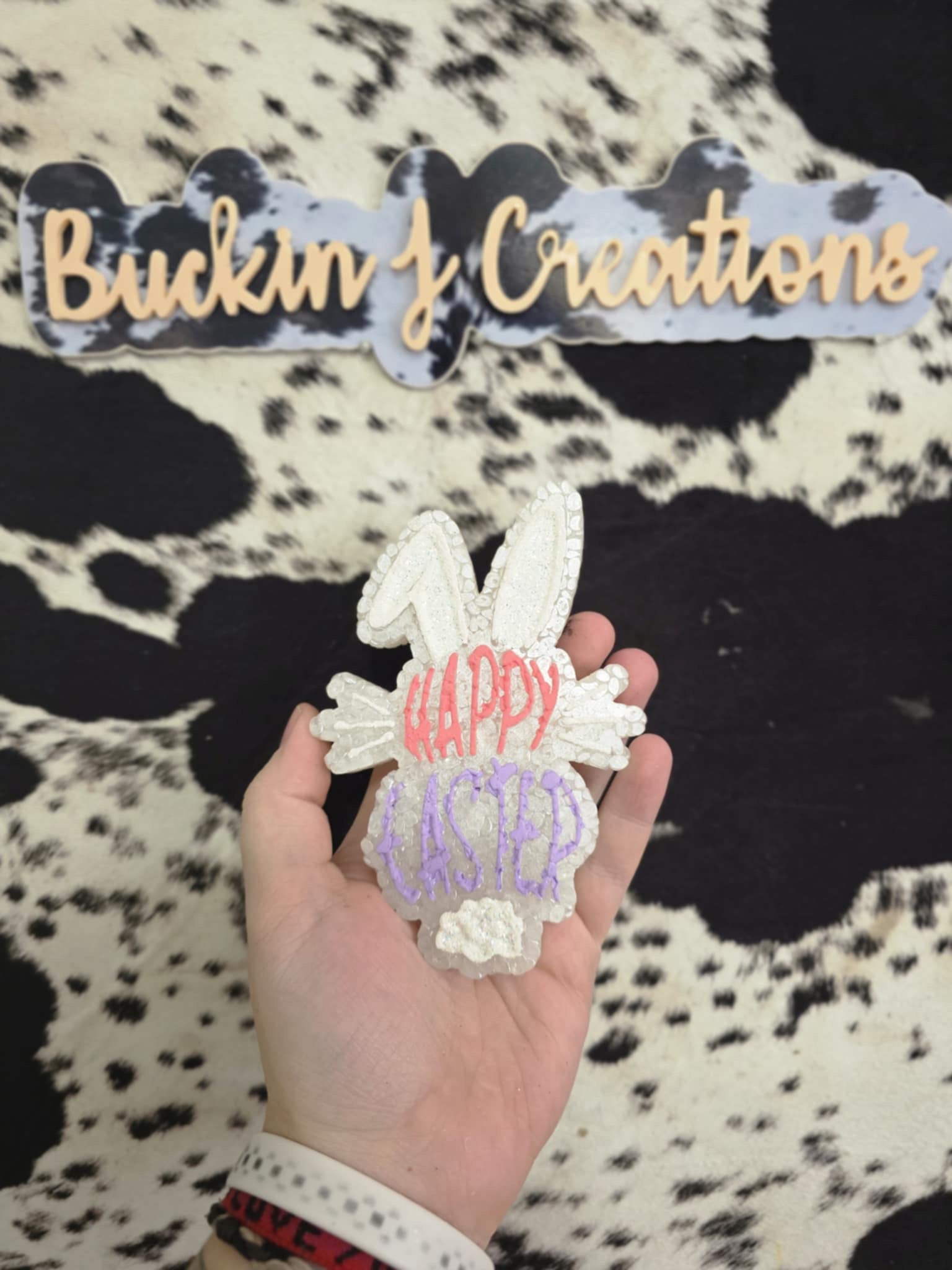 Happy Easter Bunny Silicone Freshie Mold - Red River Mold Co