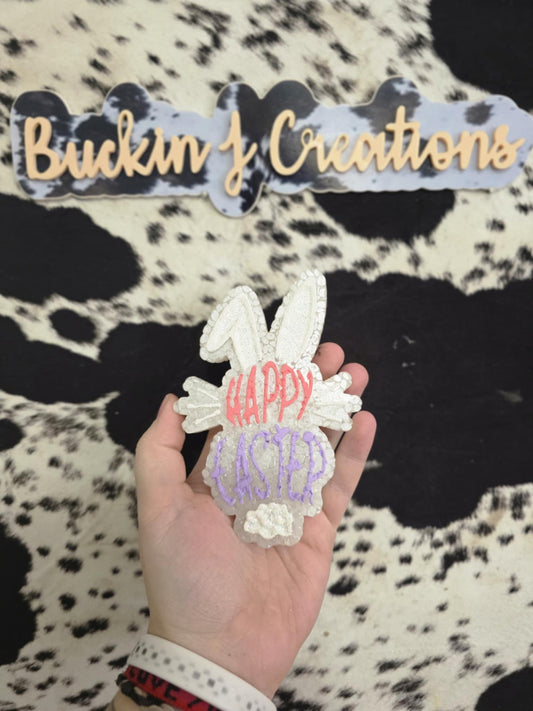 Happy Easter Bunny Silicone Freshie Mold - Red River Mold Co