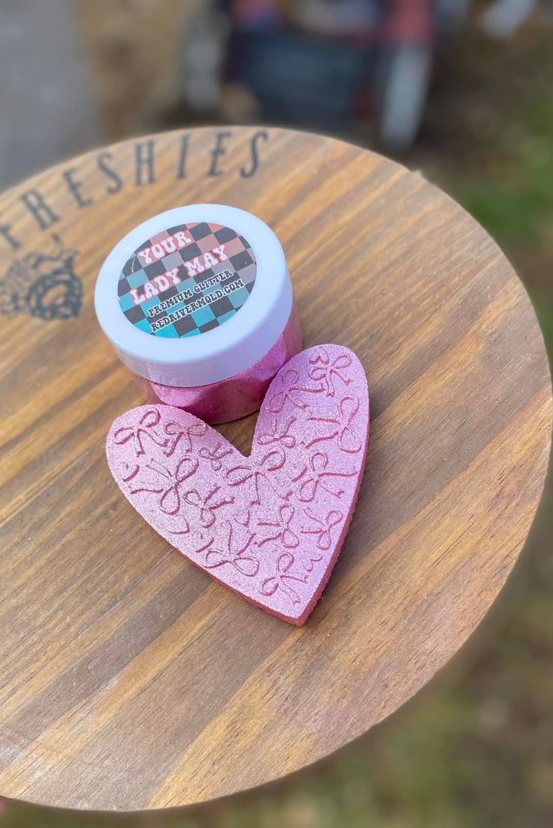 Heart with bows Silicone Freshie Mold RRMC Exclusive - Red River Mold Co
