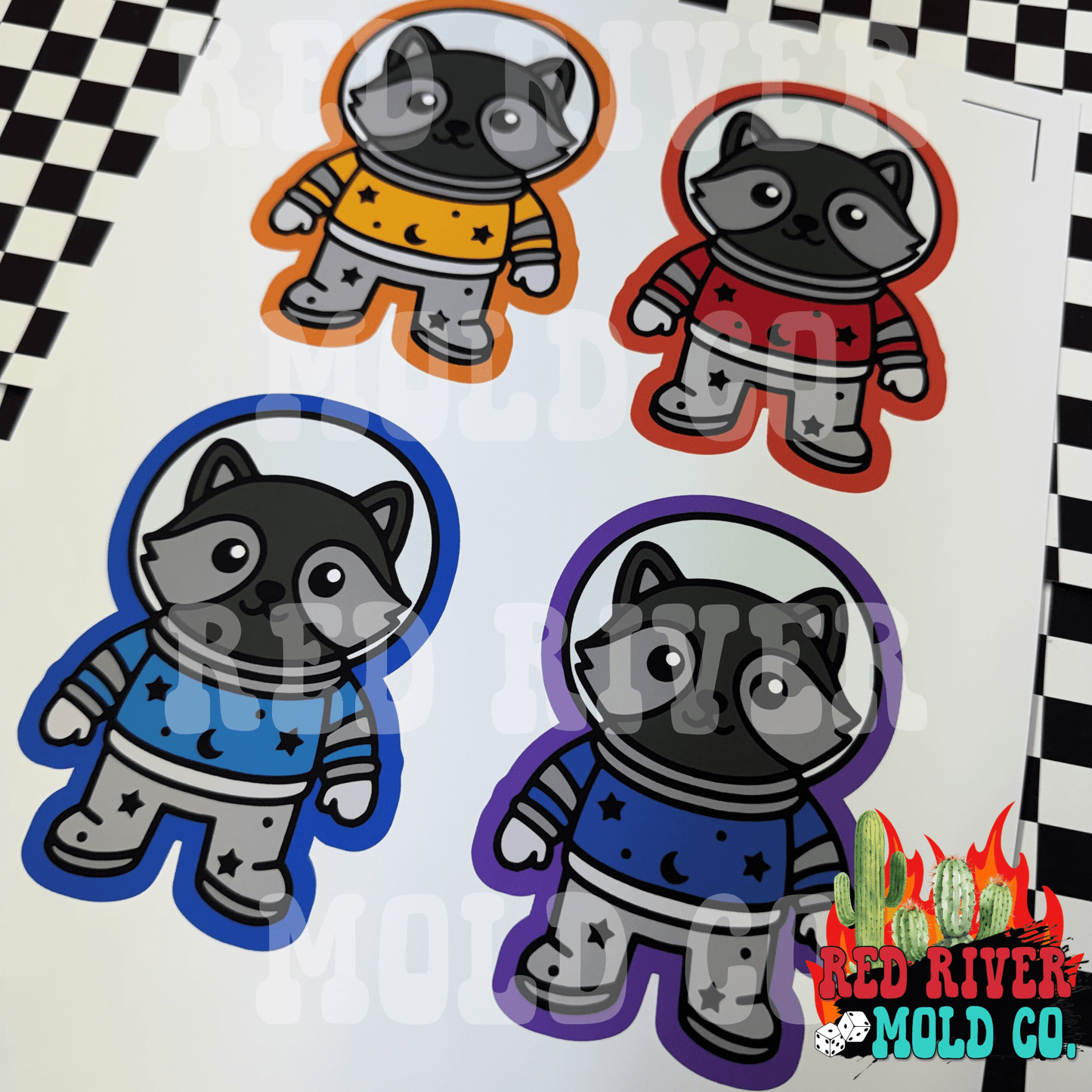 Hey Lo Freshie Co Space Racoon cardstock grab bag 8 ct - Red River Mold Co