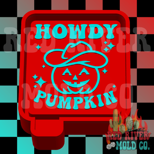 Howdy Pumpkin Rectangle Silicone Freshie Mold - Red River Mold Co