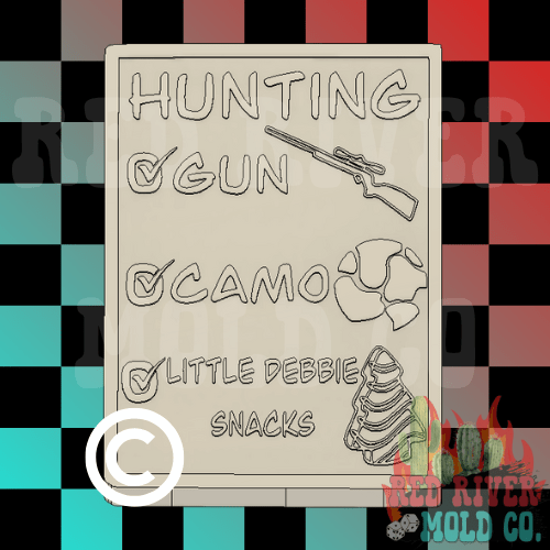 Hunting Check List Silicone Freshie Mold - Red River Mold Co