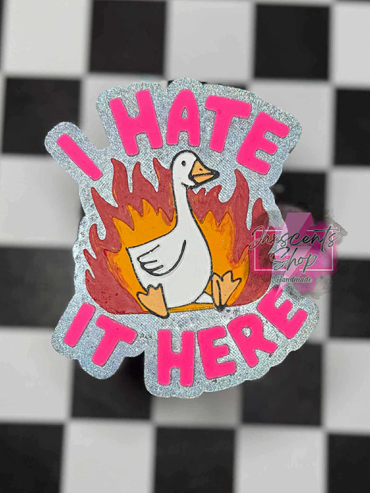 I Hate It Here Goose with Flames Silicone Freshie Mold - Red River Mold Co