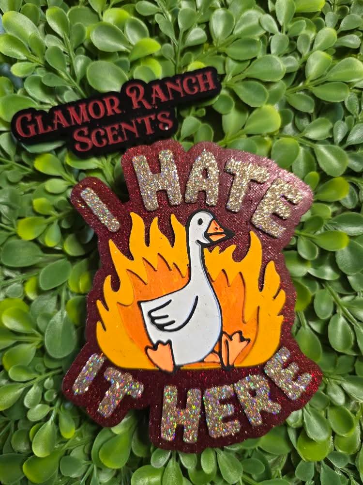I Hate It Here Goose with Flames Silicone Freshie Mold - Red River Mold Co