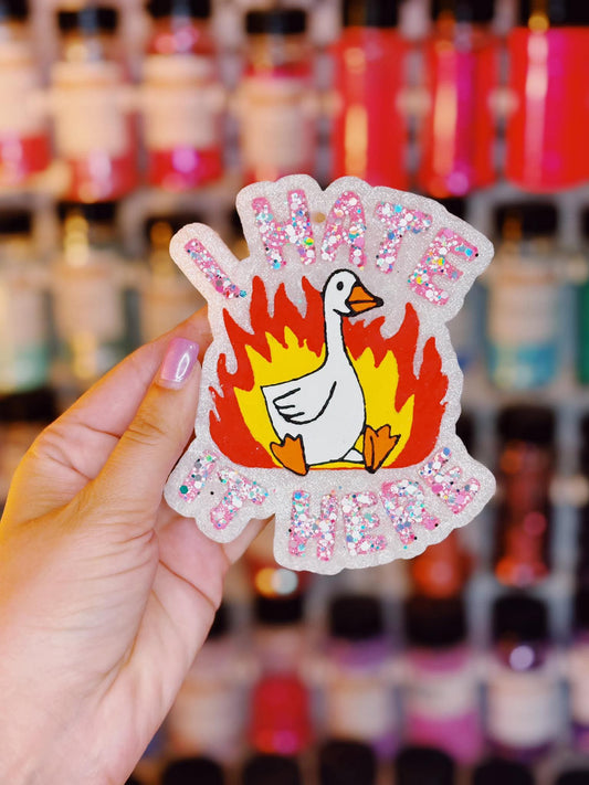 I Hate It Here Goose with Flames Silicone Freshie Mold - Red River Mold Co