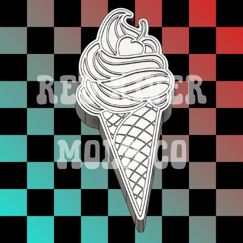 Ice Cream Cone With A Cherry Silicone Freshie Mold - Red River Mold Co