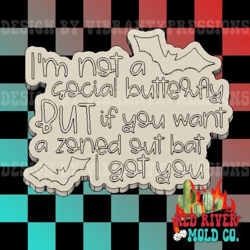 I'm not a social butterfly / zoned out bat Silicone Freshie Mold - Red River Mold Co