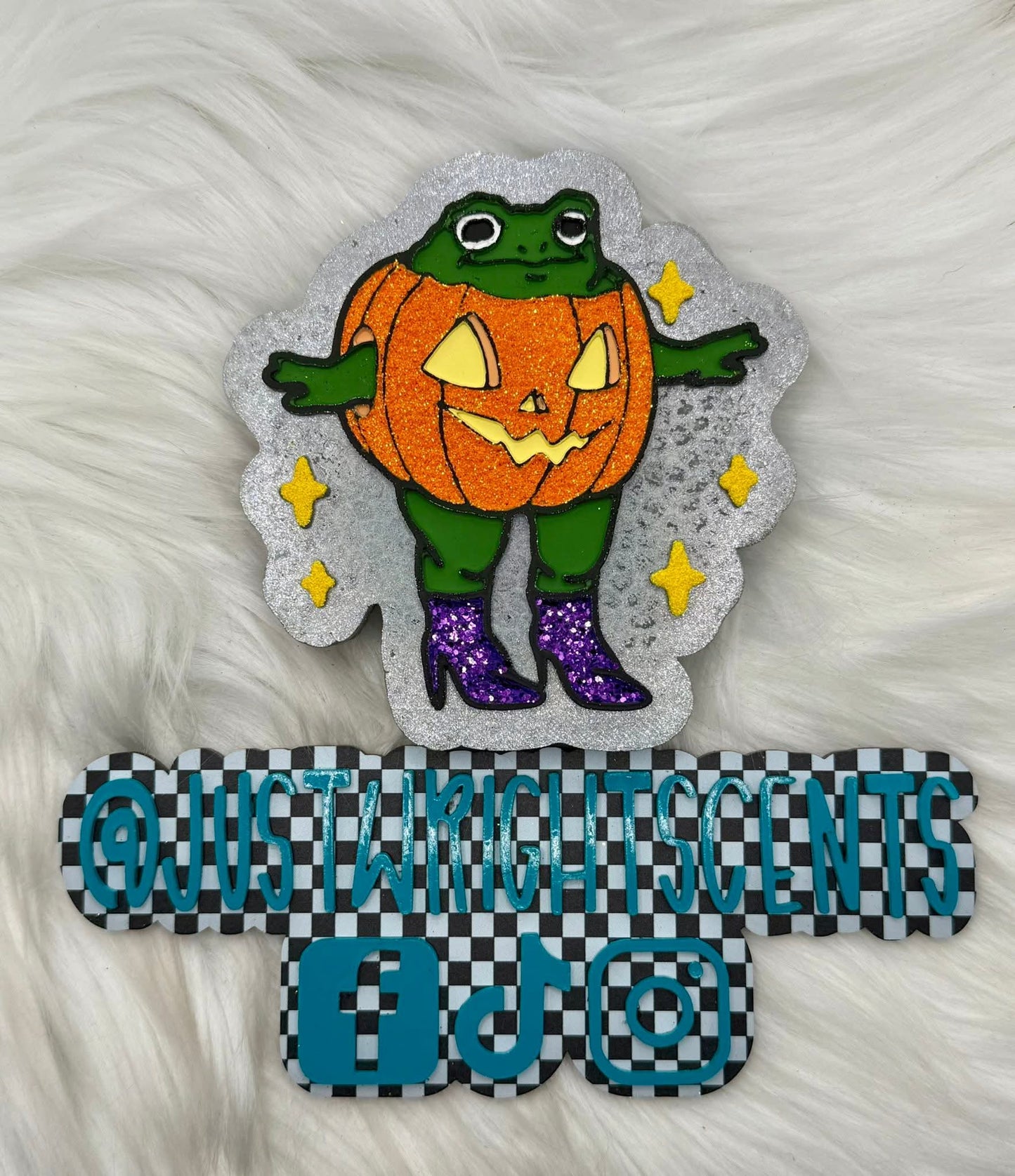 Jack - O - Lantern Boujee Toad Silicone Freshie Mold - Red River Mold Co