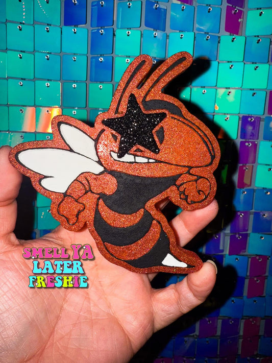 Jacket/Hornet Star Eye Mascot Silicone Freshie Mold - Red River Mold Co