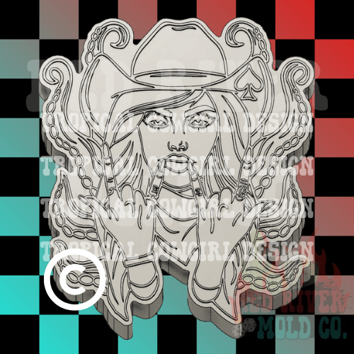 Kracan Cowgirl Silicone Freshie Mold - Red River Mold Co