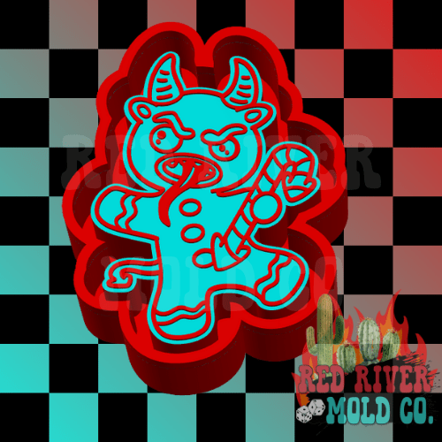 Krampus Gingerbread Silicone Freshie Mold (AGS Mold) - Red River Mold Co