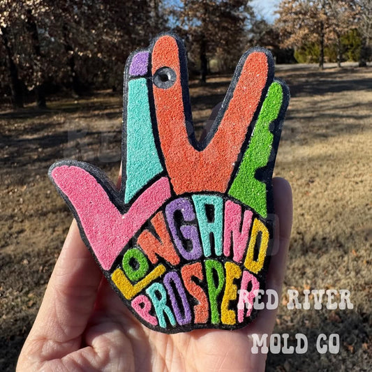 Live Long And Prosper Hand Silicone Freshie Mold - Red River Mold Co