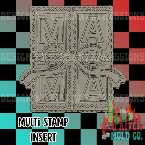 Mama with a bow Multi Stamp Mold Insert - Red River Mold Co