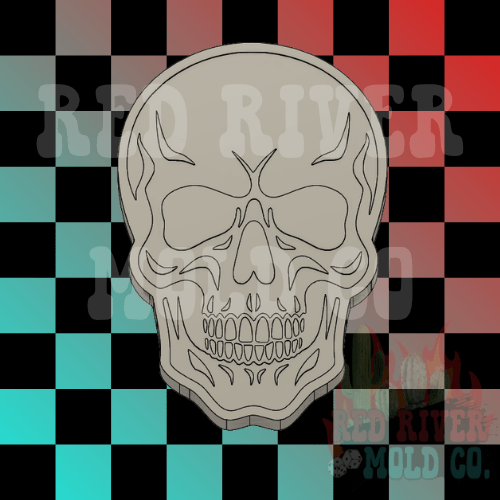 Manly Skull Silicone Freshie Mold - Red River Mold Co