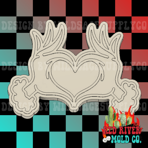 Mean One Heart Hands Silicone Freshie Mold - Red River Mold Co