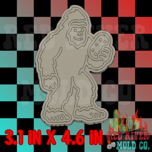 Bigfoot holding a potato silicone freshie mold