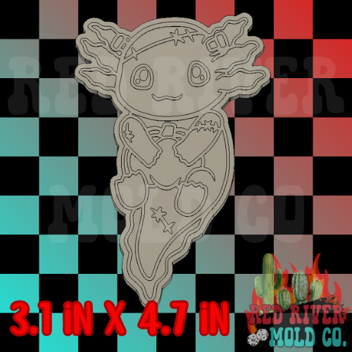 Axolotl Frankenstein silicone freshie mold