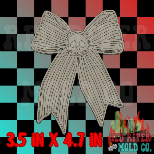 Striped skull bow Silicone Freshie Mold