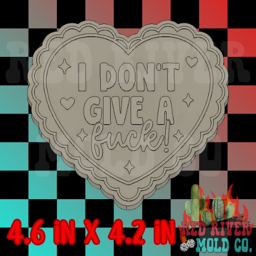 I don't give a fuck lace heart silicone freshie mold