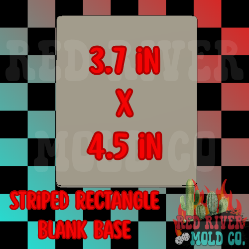 Striped Rectangle Blank Insert Base Silicone Freshie Mold