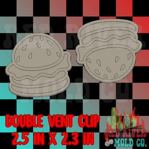 Hamburger Silicone Double Vent Freshie Mold