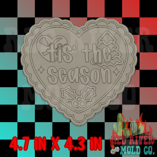 Tis the season lace heart Silicone Freshie Mold