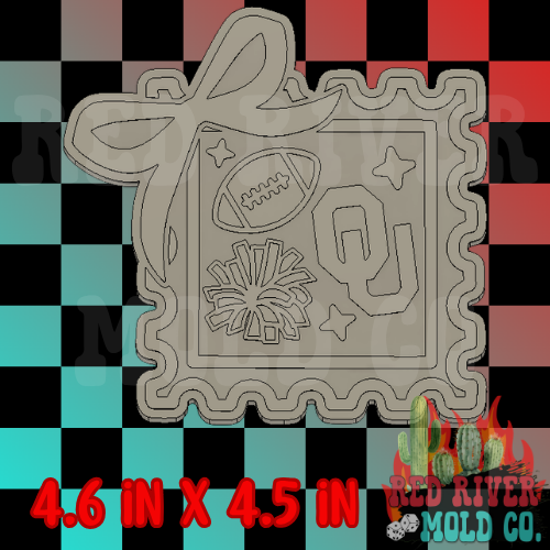 Bow stamp Oklahoma U football Silicone Freshie Mold