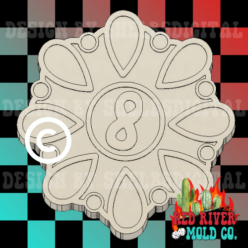 Round Concho 8 Ball Silicone Freshie Mold