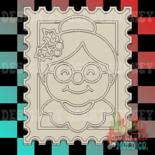 Mrs. Clause Christmas Stamp Silicone Freshie Mold - Red River Mold Co