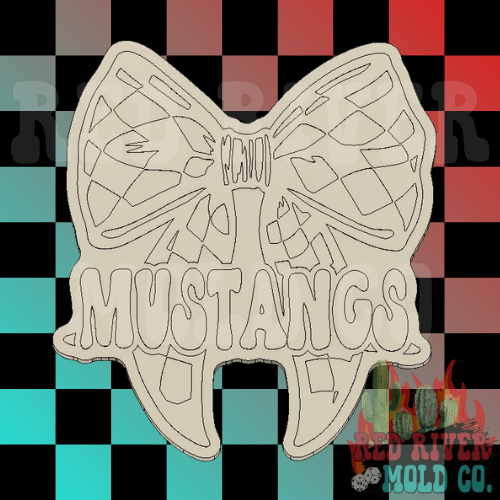 Mustangs With A Checkered Bow Silicone Freshie Mold - Red River Mold Co