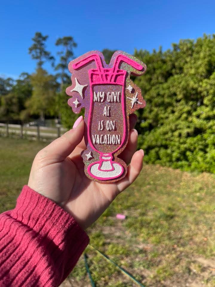 My Give AF is On Vacation Silicone Freshie Mold RRMC Exclusive - Red River Mold Co