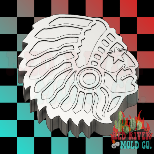 Native American Mascot With Star Eyes Silicone Freshie Mold - Red River Mold Co