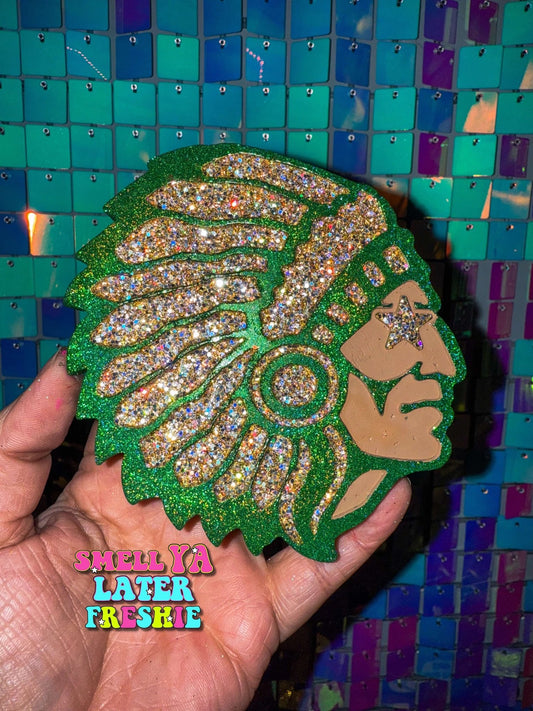Native American Mascot With Star Eyes Silicone Freshie Mold - Red River Mold Co