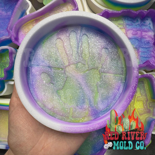 Native American Medicine Wheel with Hand Print Silicone Freshie Mold - Red River Mold Co