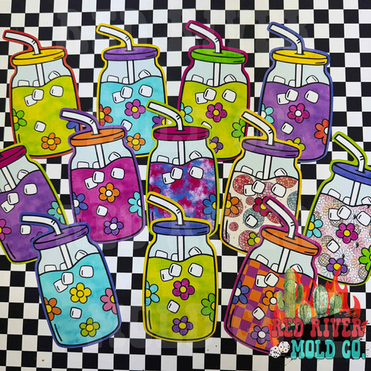 Natollie Creations Floral Ice Coffee cardstock grab bag - Red River Mold Co
