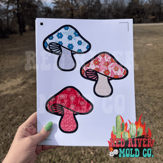 Natollie Creation's floral mushroom cardstock grab bag - Red River Mold Co