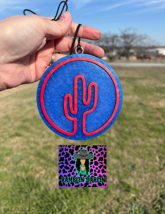 Neon Cactus Round Silicone Freshie Mold - Red River Mold Co