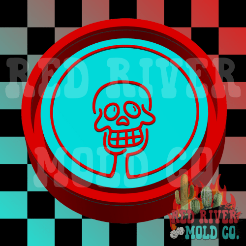 Neon Skelton Round Silicone Freshie Mold - Red River Mold Co