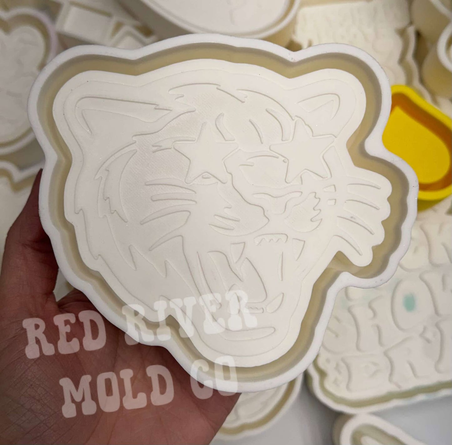 Panther/Cougar with star eyes Silicone Freshie Mold - Red River Mold Co