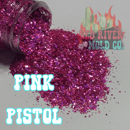 Pink Pistol Premium Mini Chunky Glitter (Hologrpahic) - Red River Mold Co