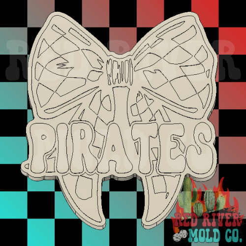 Pirates With A Checkered Bow Silicone Freshie Mold - Red River Mold Co