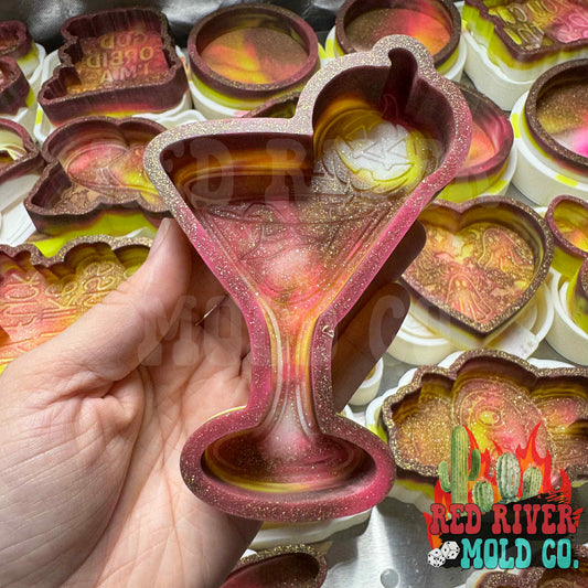 Pumpkin Witch Hat Martini Glass Silicone Freshie Mold - Red River Mold Co