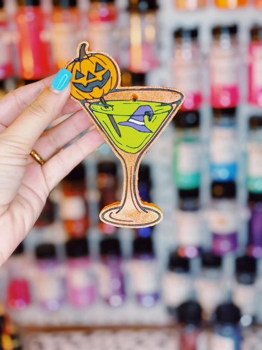 Pumpkin Witch Hat Martini Glass Silicone Freshie Mold - Red River Mold Co