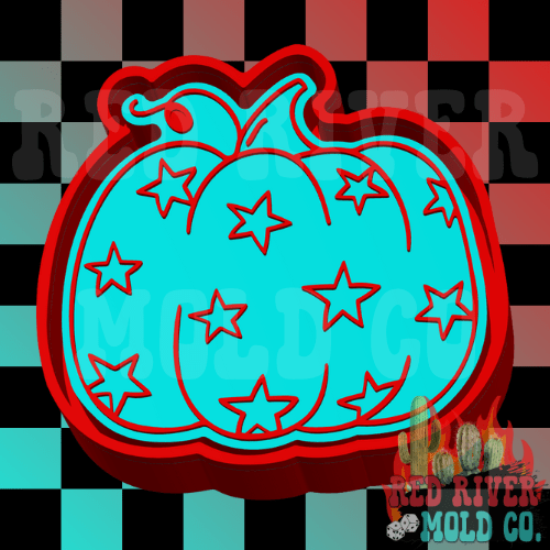 Pumpkin With Stars Silicone Freshie Mold - Red River Mold Co