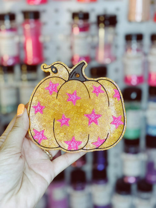 Pumpkin With Stars Silicone Freshie Mold - Red River Mold Co