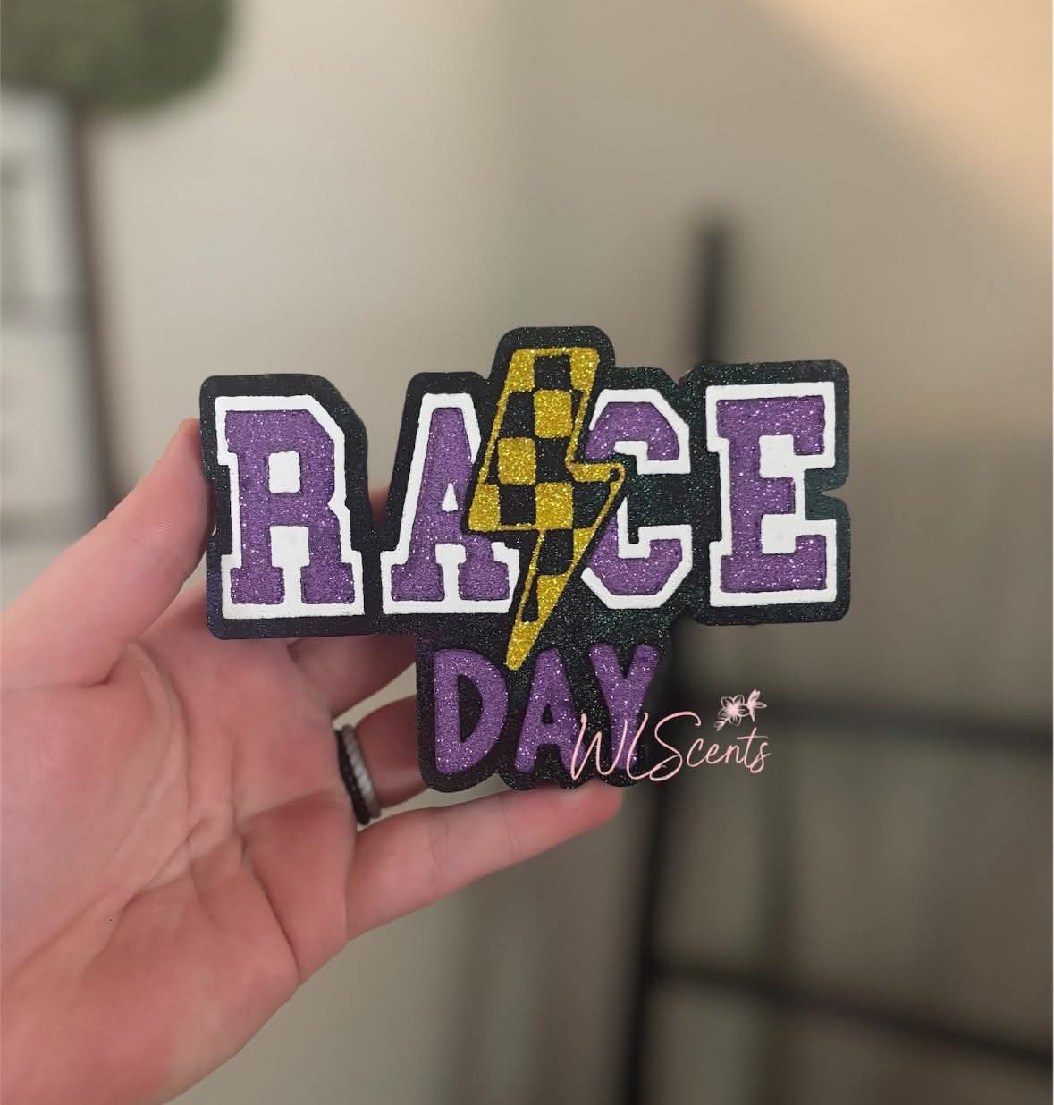 Race Day checkered bolt Silicone Freshie Mold - Red River Mold Co