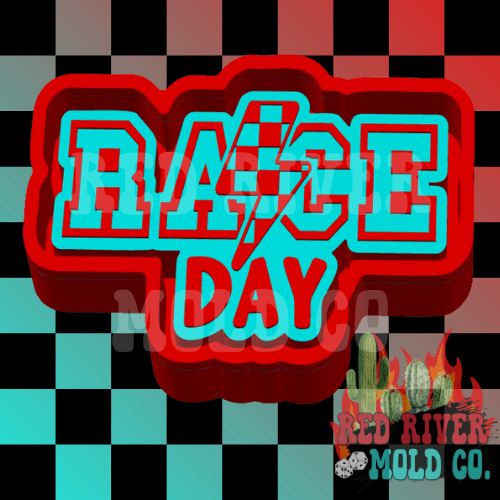 Race Day checkered bolt Silicone Freshie Mold - Red River Mold Co