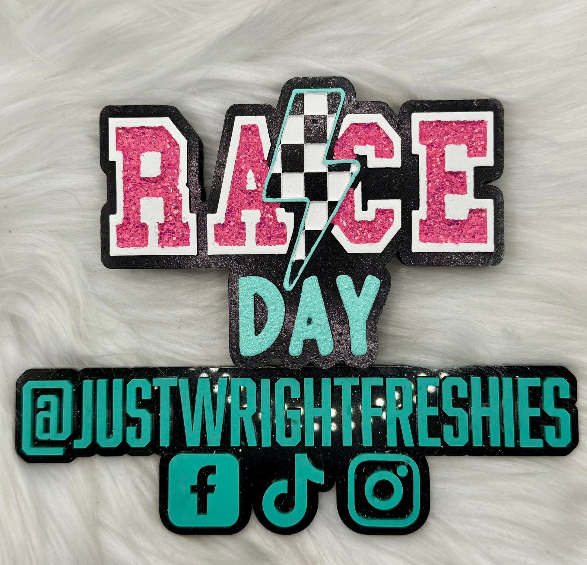 Race Day checkered bolt Silicone Freshie Mold - Red River Mold Co