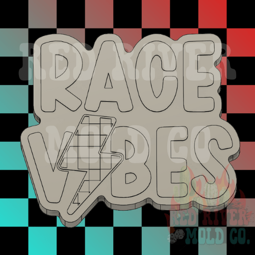 Race Vibes With A Checkered Bolt Silicone Freshie Mold - Red River Mold Co